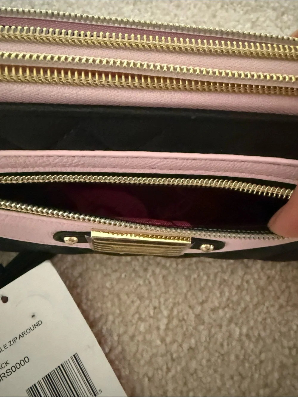 NWT Betsey Johnson Colorblock Quilted Zip-Around Wristlet Wallet
